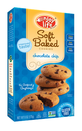 Enjoy Life Soft Baked Chocolate Chip Cookies (dairy free, soy free, nut free, egg free too!)