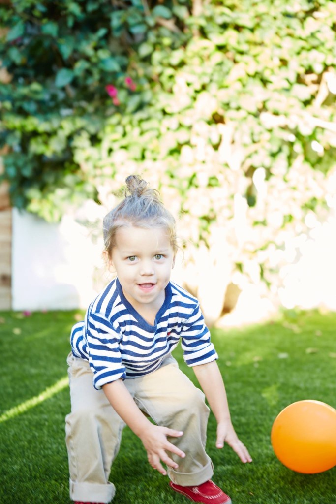 a child playing in the garden