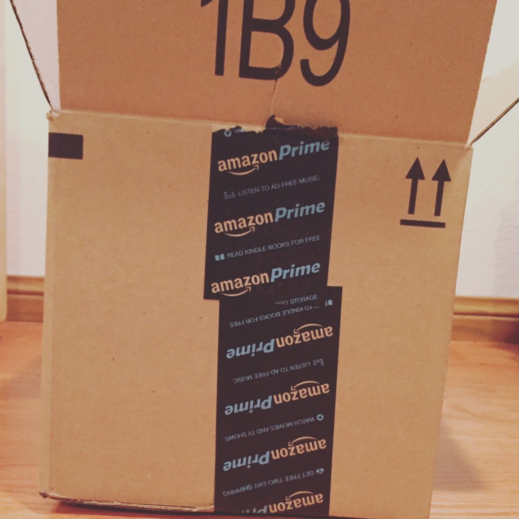 stack of amazon boxes 
