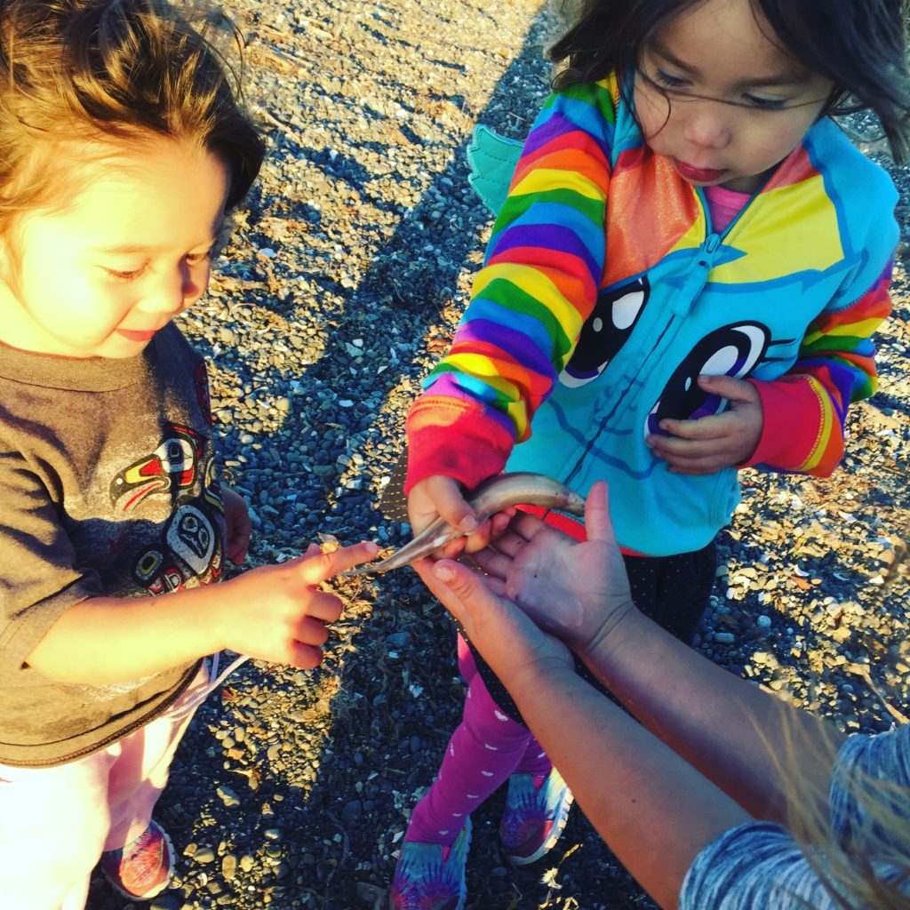 Kids playing at Dungeness Bay