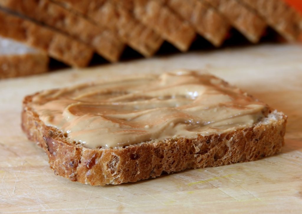 Ezequiel bread with almond butter (I bring it with me to work.)