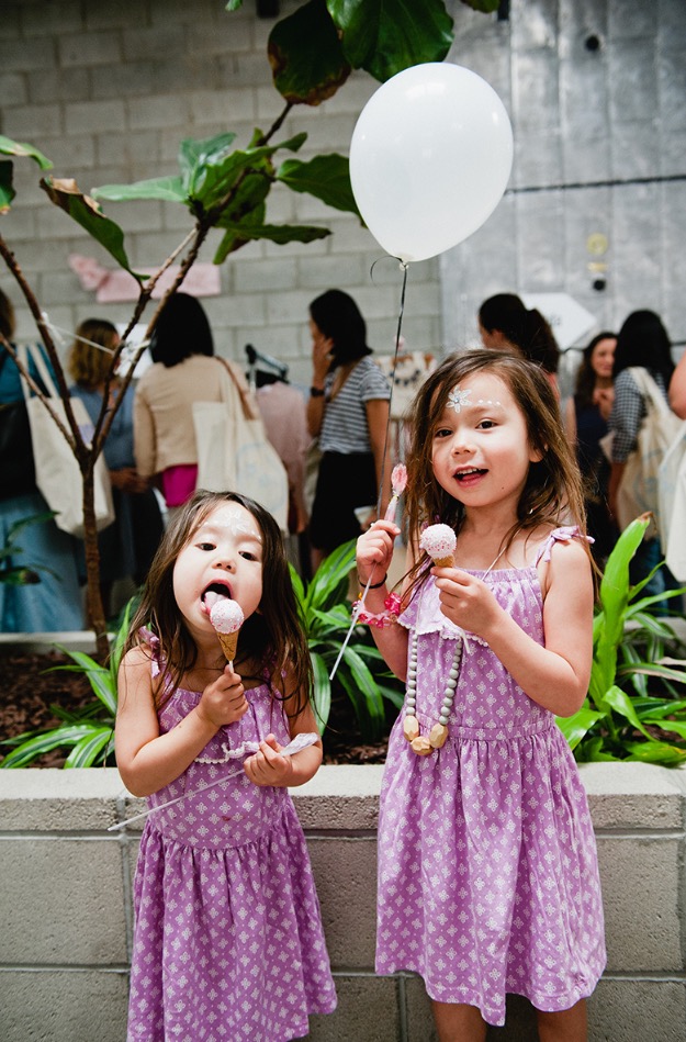 BABYCCINO SHOP UP EVENT with two kids eating ice cream 