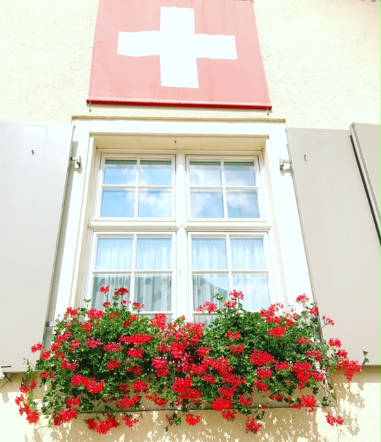 THEY ARE PROUD Swiss flags are everywhere!