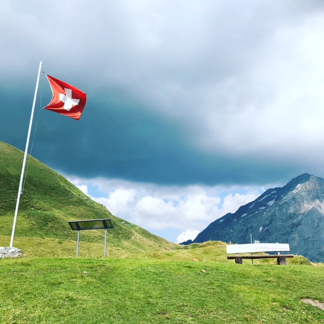 THEY ARE PROUD Swiss flags are everywhere!