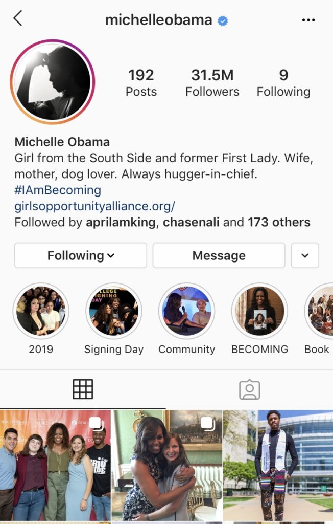 INSPIRING INSTAGRAM ACCOUNTS TO FOLLOW - Michelle Obama