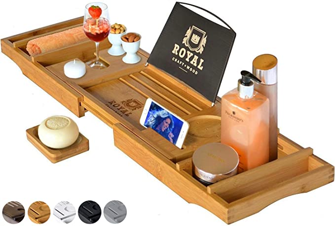 ROYAL CRAFT WOOD BATHTUB CADDY TRAY