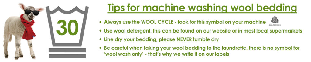 wool bedding washing tips